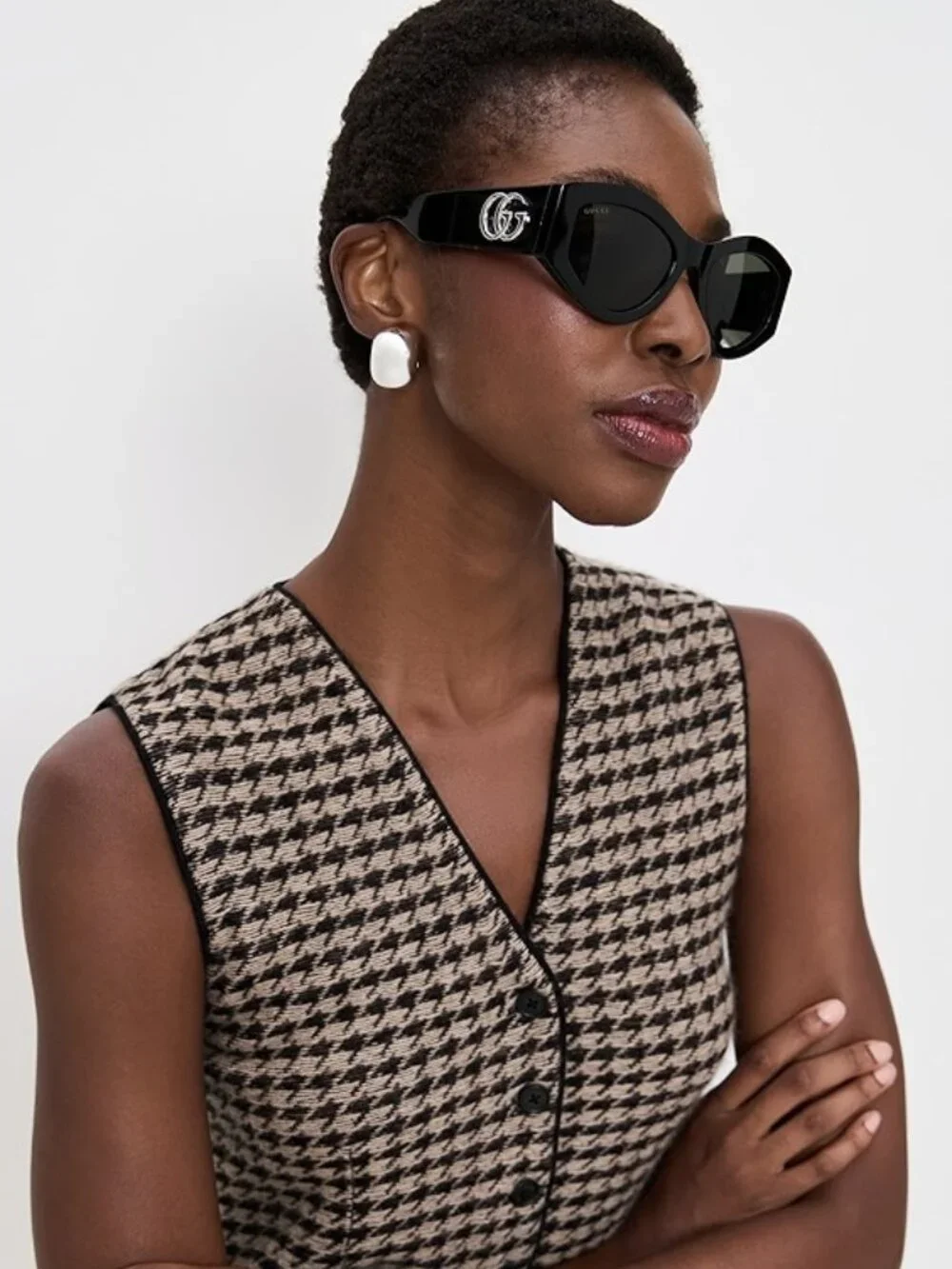 Gucci GG1951S 001 Cat Eye Sunglasses - Black/Grey